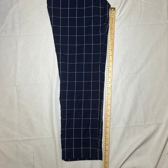Adrienne Vittadini Plaid Stretch Trouser Pants Size 8 Blue / White‎ Straight Leg - Picture 5 of 8